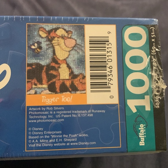 SALE 2/$10 Disney 1000 piece Robert Silvers photomosiacs puzzle Tiger Too. NWT - Picture 3 of 5